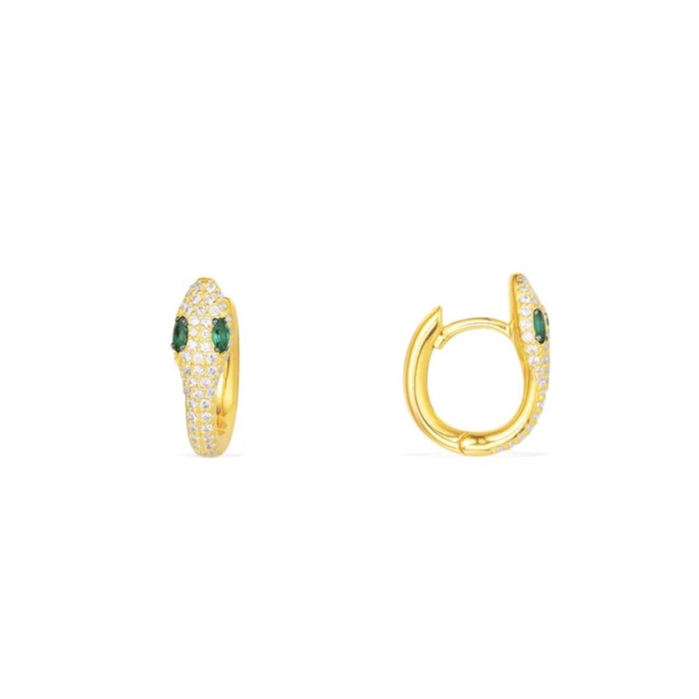 APM MONACO  SERPENT HUGGIE EARRINGS WITH GREEN STONES